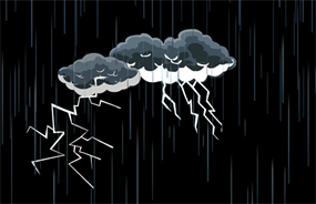 云层雷电下雨flash动画